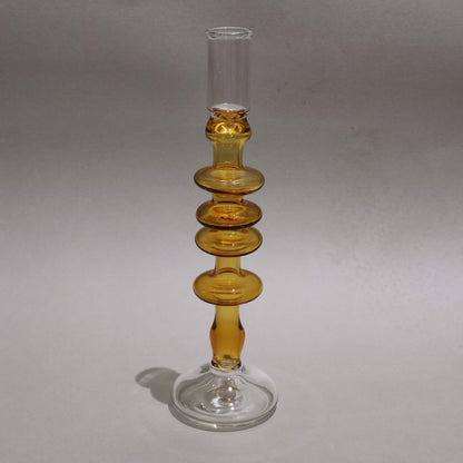 Murano Style  Vintage glass candle holder - Amber Dream