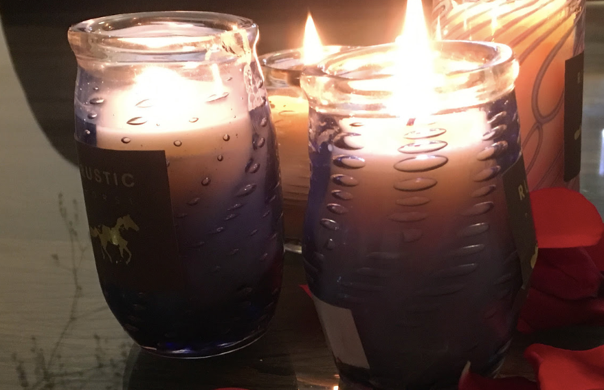 SeaGlass and Mogra Candle Decor