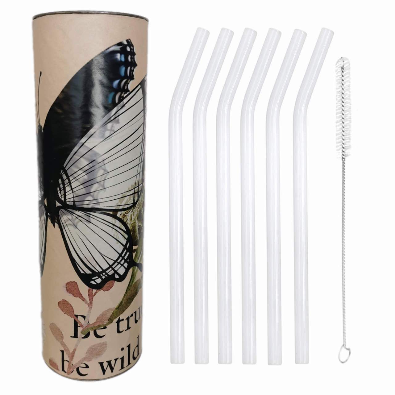 Glass Straws Reusable (set of 6) - Opal