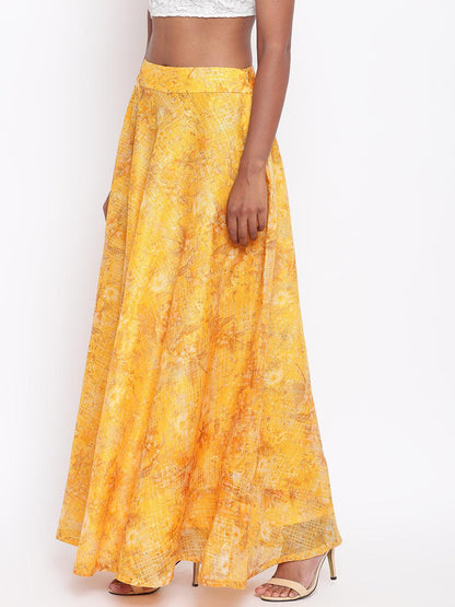 Yellow Foil Organza Skirt - trueBrowns