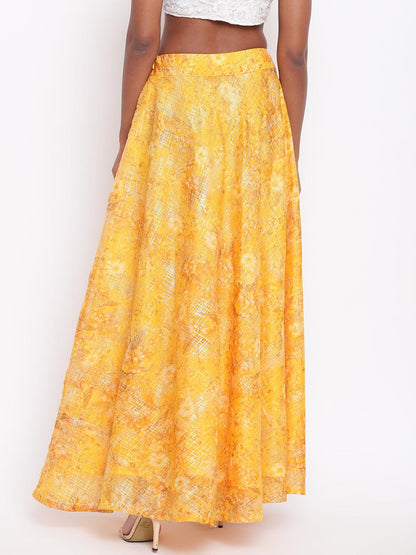 Yellow Foil Organza Skirt - trueBrowns