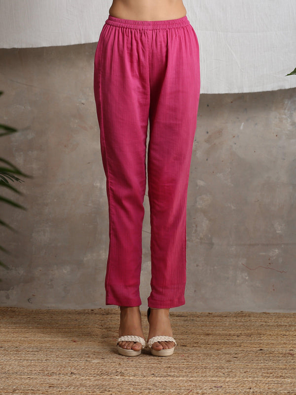 Magenta Pink Crinkled Pant - trueBrowns