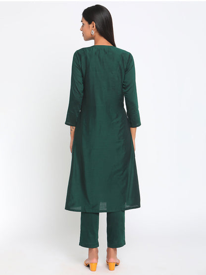 Green Silk Angrakha Set