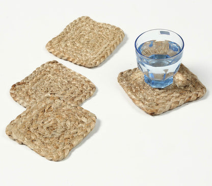 Hand Braided jute Coasters (Set Of 4)